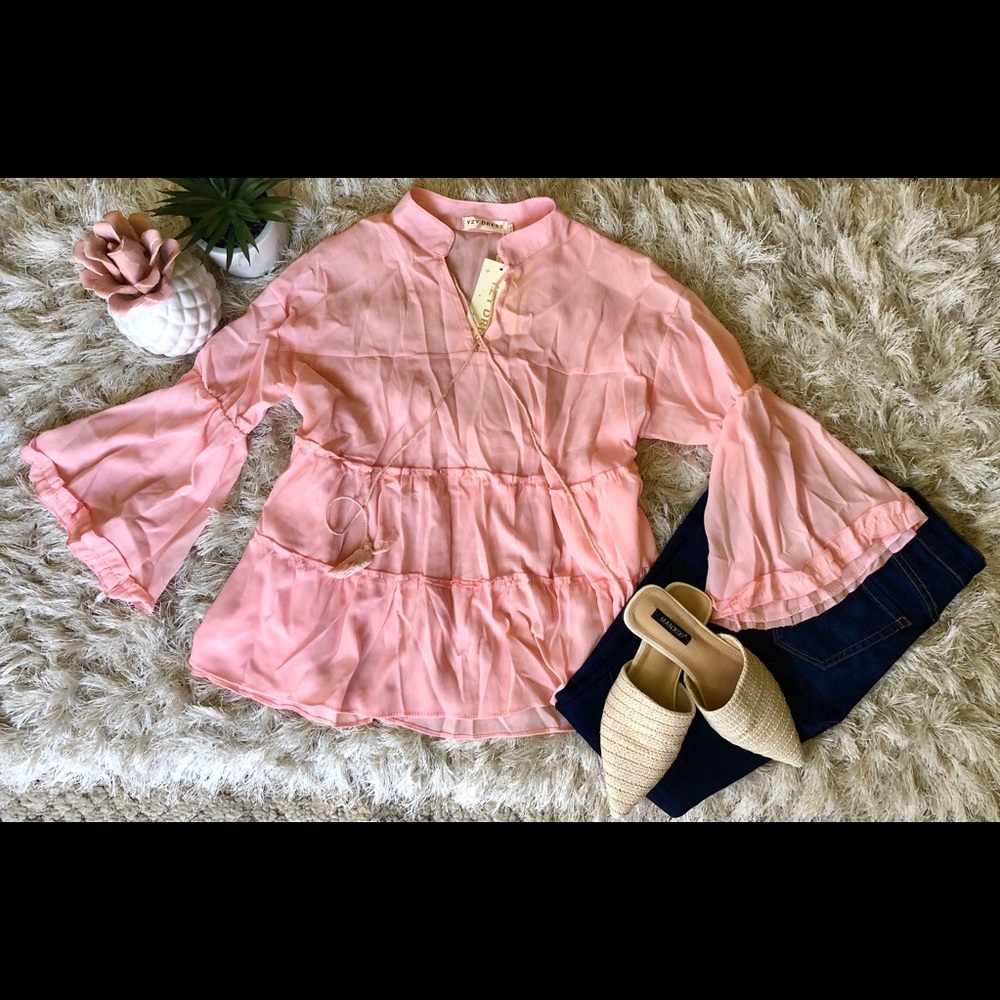 NWT Boho Pink Blouse